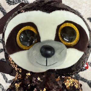 Ty beanie boo Dangler Sequin Sloth Backpack with Gold Accents